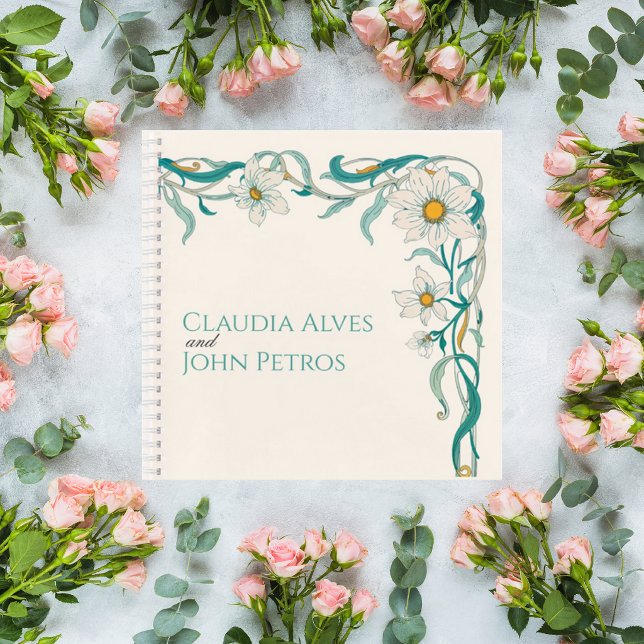 Art Nouveau Wedding Guest Book Notizbuch (Von Creator hochgeladen)