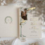 Art Nouveau Wedding Invitation Salvaged Retro Folieneinladung<br><div class="desc">Introducing our stunning Art Nouveau wedding invitation, the perfect way to set the tone for your special day! This exquisite design combines classic Art Nouveau motifs with modern touches, making it an elegant and timeless choice. With the option to upload your own picture, your invitation will feature a personalized touch...</div>