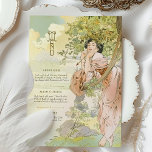 Art Nouveau Wedding Menu Card Floral Goddess Einladung<br><div class="desc">Diese elegante Jugendstil-Menükarte ist eine schöne Ergänzung zu jeder Hochzeit oder einem besonderen Ereignis, das die verzaubernde Essenz einer floralen Göttin einfängt. Die Vorderseite zeigt eine exquisite Abbildung, die von klassischen Jugendstil-Designs inspiriert wurde und in zarten Pastelltönen von Weiß, Weisen und gedämpften Gelbtönen mit Akzenten von Pfirsich und sanften Grüntönen...</div>