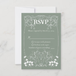 Art Nouveau Wedding RSVP Karte