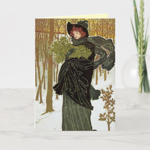 Art Nouveau Weihnachtskarte Feiertagskarte