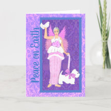 Art Nouveau Westie Dog Pink Lila Ferienkarte