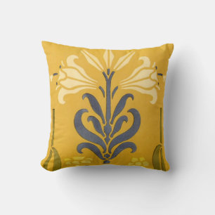 Art Nouveau White Lily Kissen