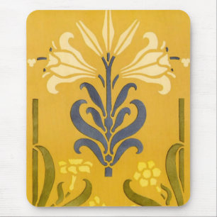Art Nouveau White Lily - Mousepad