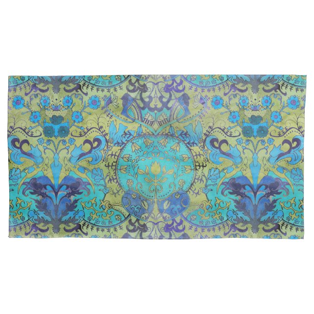 Art Nouveau William Morris 1970s Retro Reversible Kissenbezug (Vorderseite)