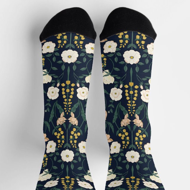 Art Nouveau William-Morris Pattern Socken (Oben)