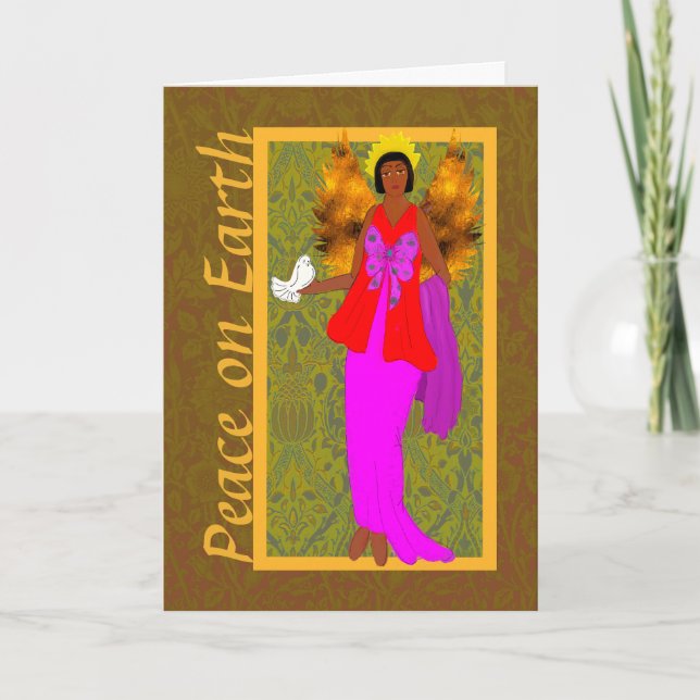 Art Nouveau William Morris Weihnachtskarte Dankeskarte (Vorderseite)