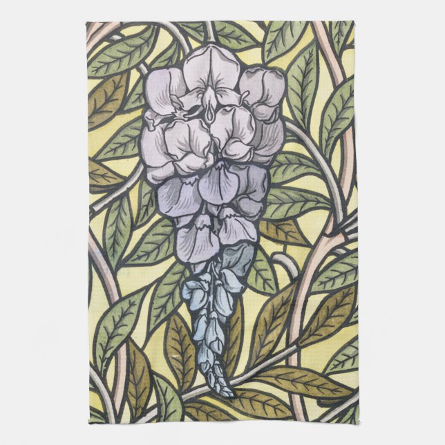 Art nouveau wisteria flower pattern   geschirrtuch (Vertikal)