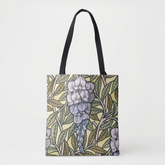 Art nouveau wisteria flower pattern   tasche (Vorderseite)