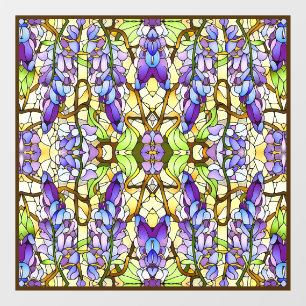 Art Nouveau Wisteria Imitate Gestaltetes Glasmuste Fensteraufkleber