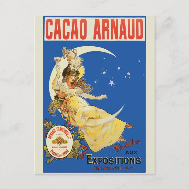 Art Nouveau Woman and Champagne Postkarte (Vorderseite)