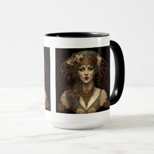 Art Nouveau Woman Combo Tasse, 15 oz Tasse