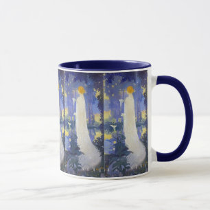 Art Nouveau Woman mit Calla Lilies Tasse