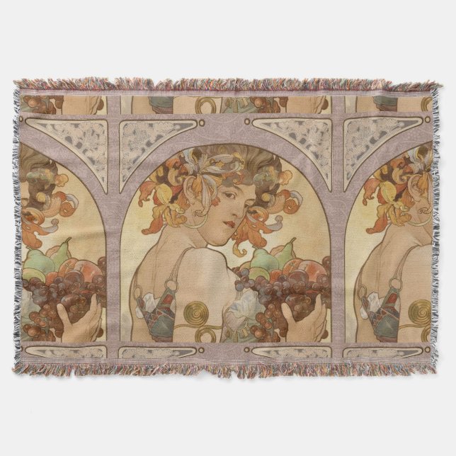 Art Nouveau Woman Mucha Beautiful Decke (Vorderseite)