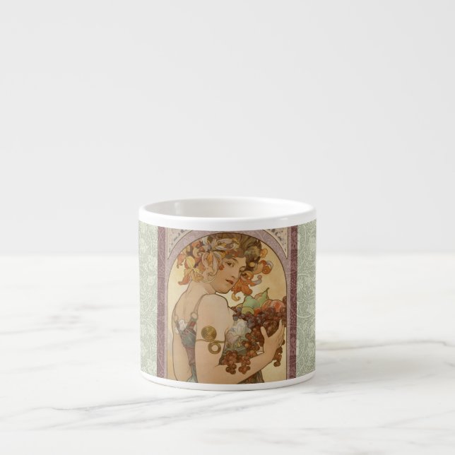 Art Nouveau Woman Mucha Beautiful Espressotasse (Vorderseite)