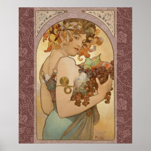 Art Nouveau Woman Mucha Beautiful Poster
