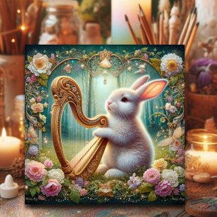 Art Nouveau Woodland Musik Feiertagskarte