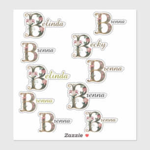 Art Nuevo Buchstabe B Vinyl Namensaufkleber Aufkleber