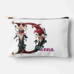Art Nuevo Pink, roter Buchstabe D Accessoire-Tasch Zubehörtasche