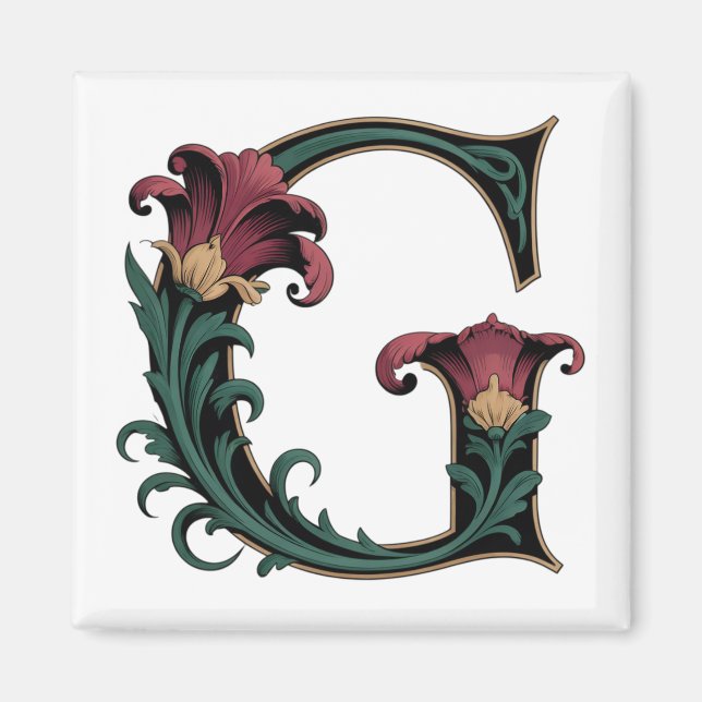 Art Nuevo Roter und Grüner Buchstabe G Magnet (Vorne)