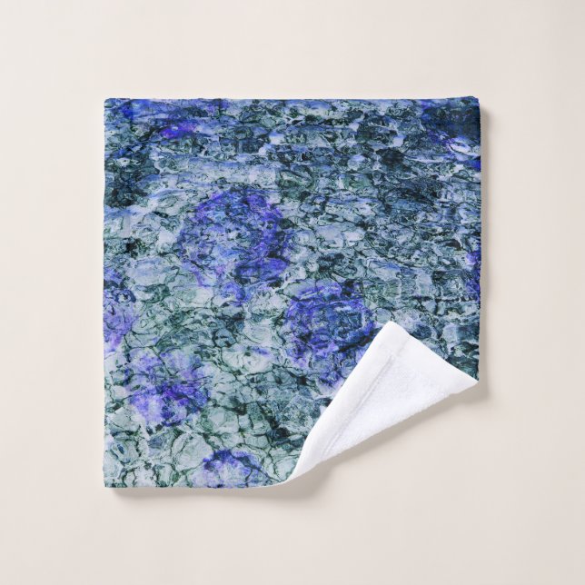 Art numérique d'aquarelle bleue arrière - plan abs (Gant de toilette)