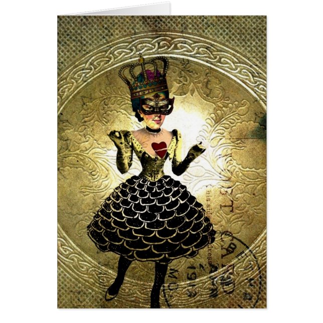 Art numérique de poupée médiatique mixte, la reine (Devant)