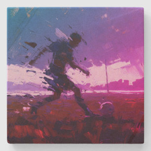 "Art of Football" (Stil 3) Ölmalerei Steinuntersetzer