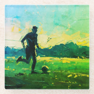"Art of Football" (Stil 4) Ölmalerei Glasuntersetzer