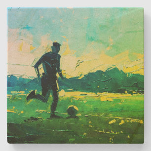 "Art of Football" (Stil 4) Ölmalerei Steinuntersetzer