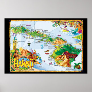 Art of Hawaiian Island Poster - Alle Inseln