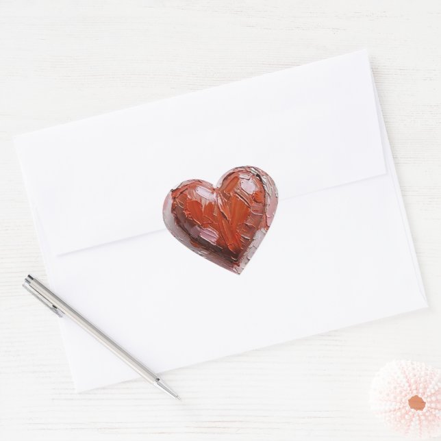 Art Oil Heart Shaped Design Print Herz-Aufkleber (Umschlag)