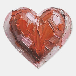 Art Oil Heart Shaped Design Print Herz-Aufkleber