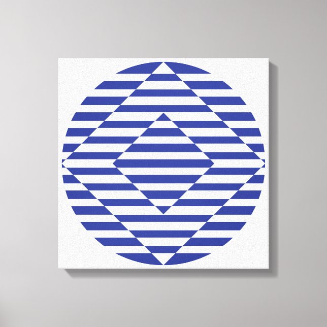 Art optique en bleu foncé 16" x 16" art mural (Recto)