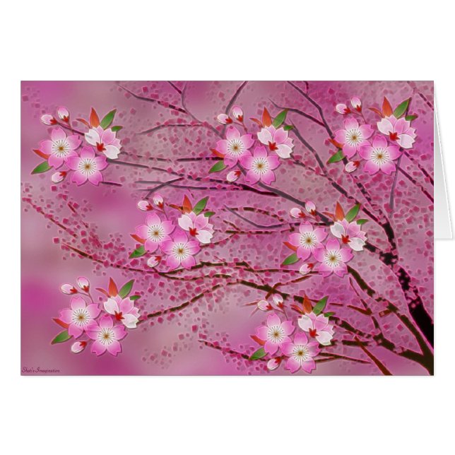 Art Origami en fleurs de cerisier rose (Devant Horizontal)