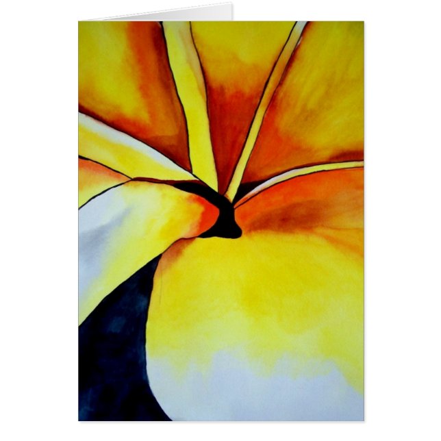 Art original de la fleur Tropical Jaune Frangipani (Devant)