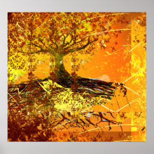 Art original - Poster de l'arbre des racines grung
