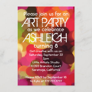 Art Paint Party Geburtstagsparty Einladung