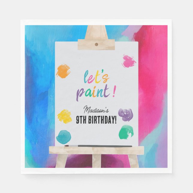 Art Painting Artist Paint Birthday Theme Serviette (Vorderseite)
