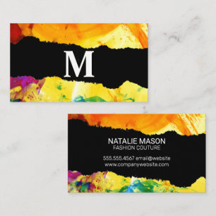 Art Paints   Business Card mit Torn Effect Visitenkarte