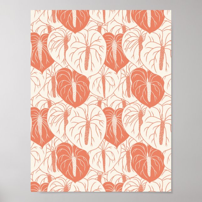 ART PAPER Download - Anthurium nahtloses Muster Poster (Vorne)