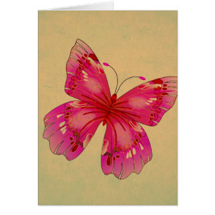 Art papillon vintage rose