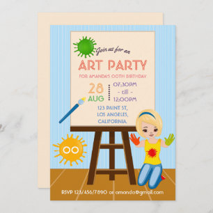 Art Party Anniversaire Invitation