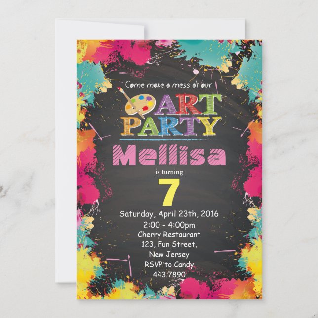 Art Party Anniversaire Invitation (Devant)