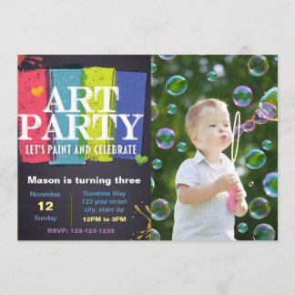 Art Party Anniversaire Invitation avec photo