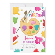 Art Party Anniversaire Invitation Peinture Artisan