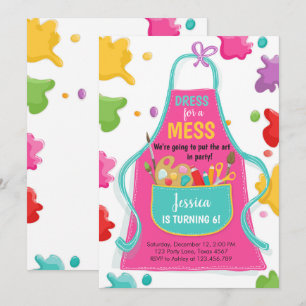 Art Party Anniversaire Invitation Peinture Artisan