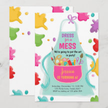 Art Party Anniversaire Invitation Peinture Artisan