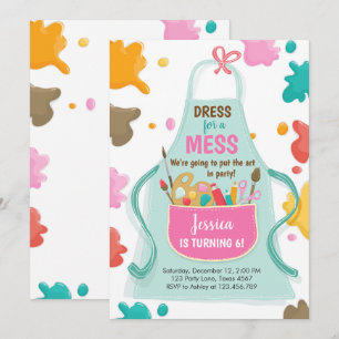 Art Party Anniversaire Invitation Peinture Artisan