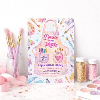 Art Party Birthday Dress for a Mess Einladung