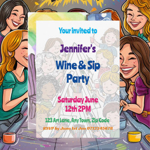 Art Party Paint and Sip Teenager feiern Einladung